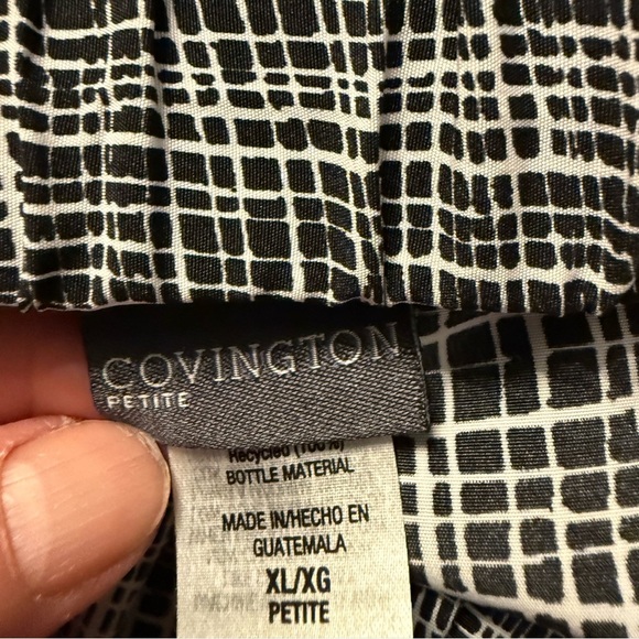 Covington Petite pull on pants in navy & white side pockets EUC Women’s size XL - Picture 7 of 9